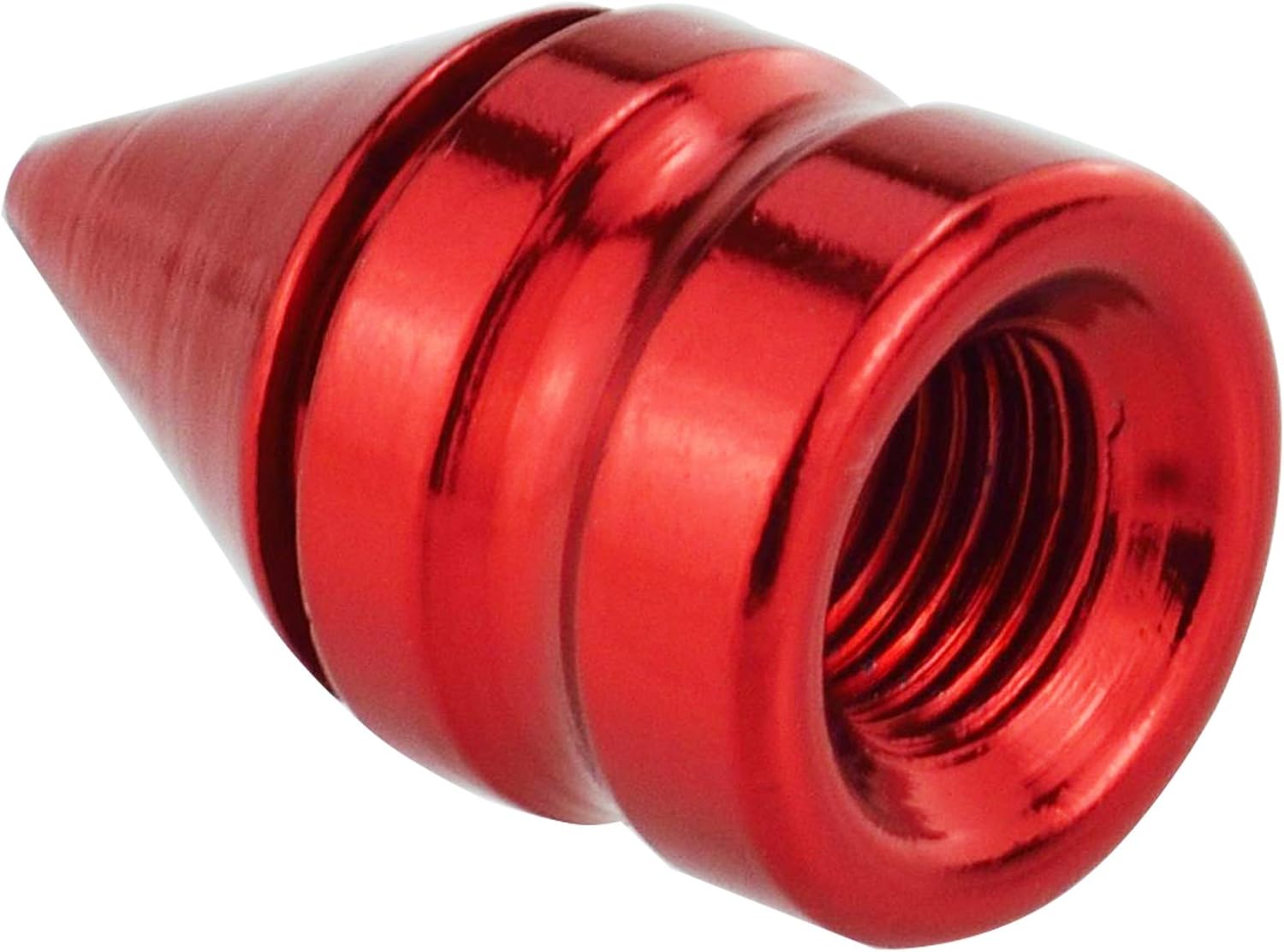 Abfer Tire Valve Caps Car Air Pressure Stem Cap Aluminum Spike Rim Dust Cover Decoration Accessories Fit Most Vehicle Bike SUV Trucks Bicycle Motorcycles, Red - Image 7