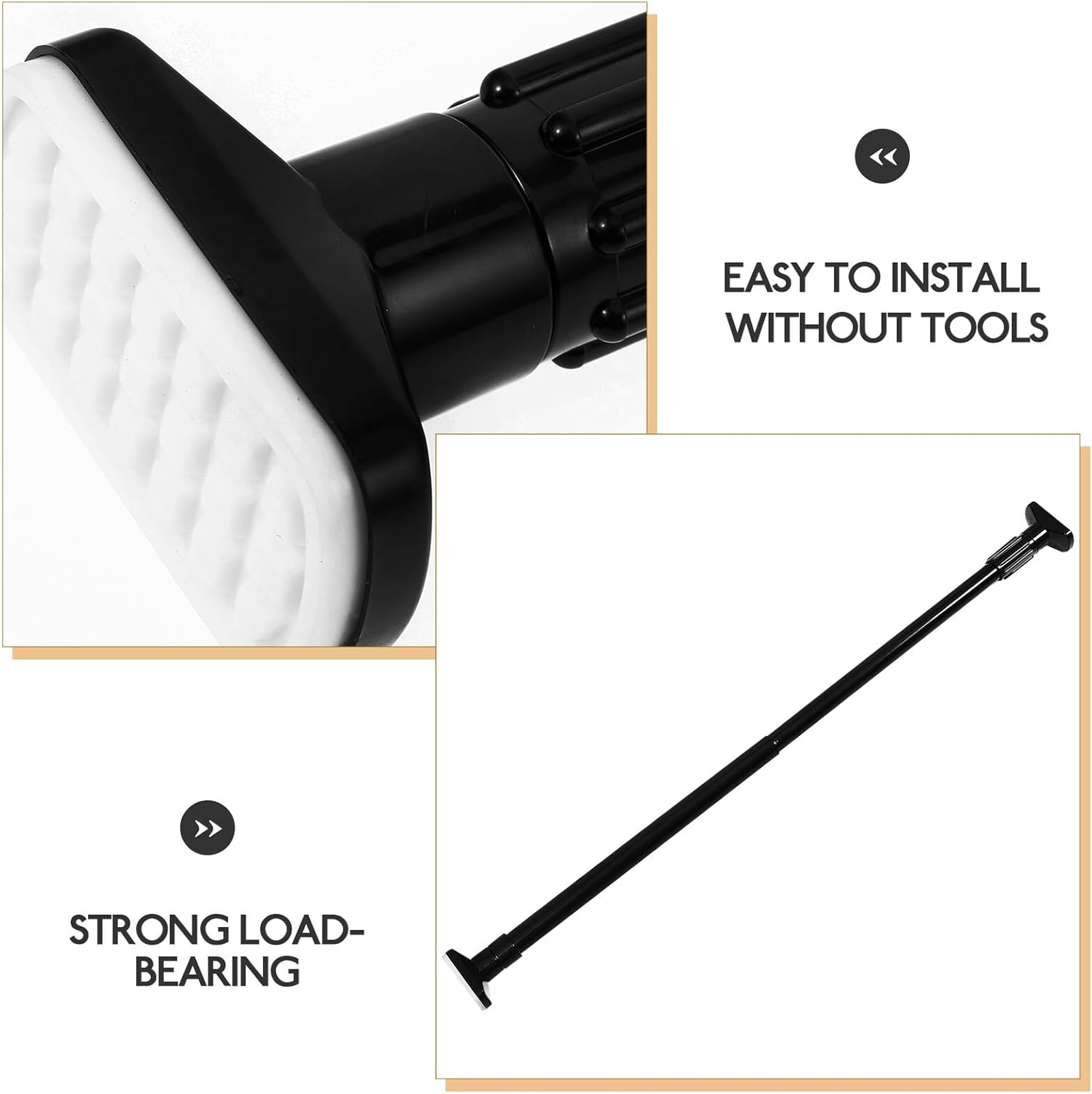 Telescopic Clothes Pole Stainless Steel Extendable Rod for Shower Curtain Closet Rail and Clothes Drying Easy No-drill Installation Space-saving Multipurpose Hanging Bar for