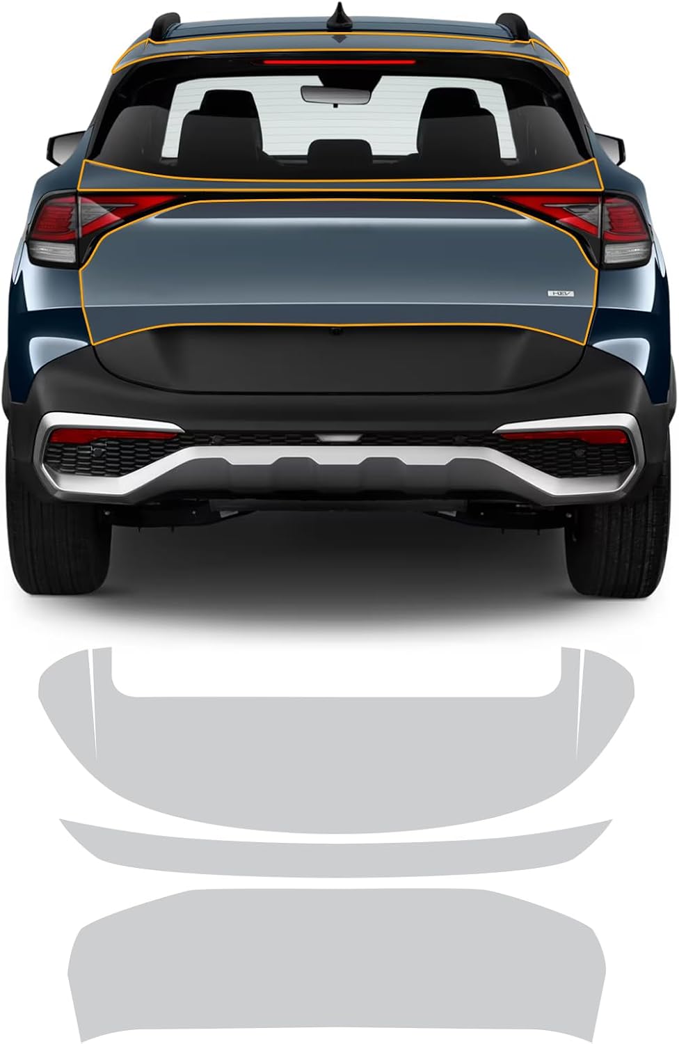 FDIAUN for Kia Sportage 2023 2024 PPF Precut Car Paint Protective Film Self Healing TPU HD Film Scratch Protector Exterior Accessories (Trunk + Rear Bumper 3Pcs)