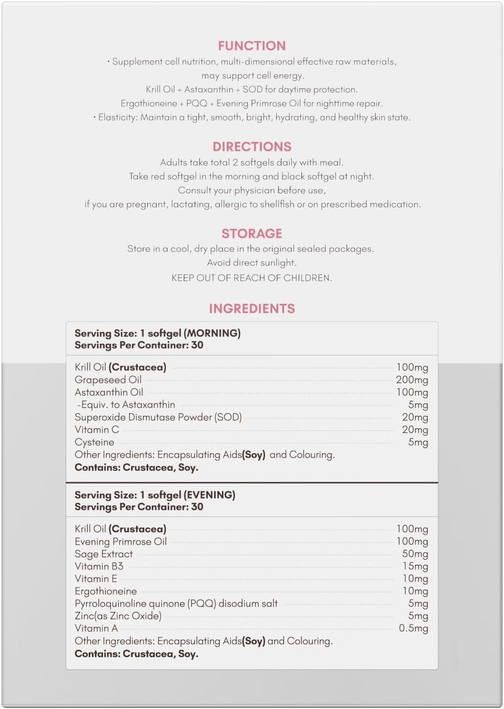 NYO3 Anti-Aging Supplement for Women w/PQQ, Krill Oil, Astaxanthin, Evening Primrose Oil, Vitamins C & E – Supports Skin Firmness, Brightness & Texture – 30 Serving - Image 2