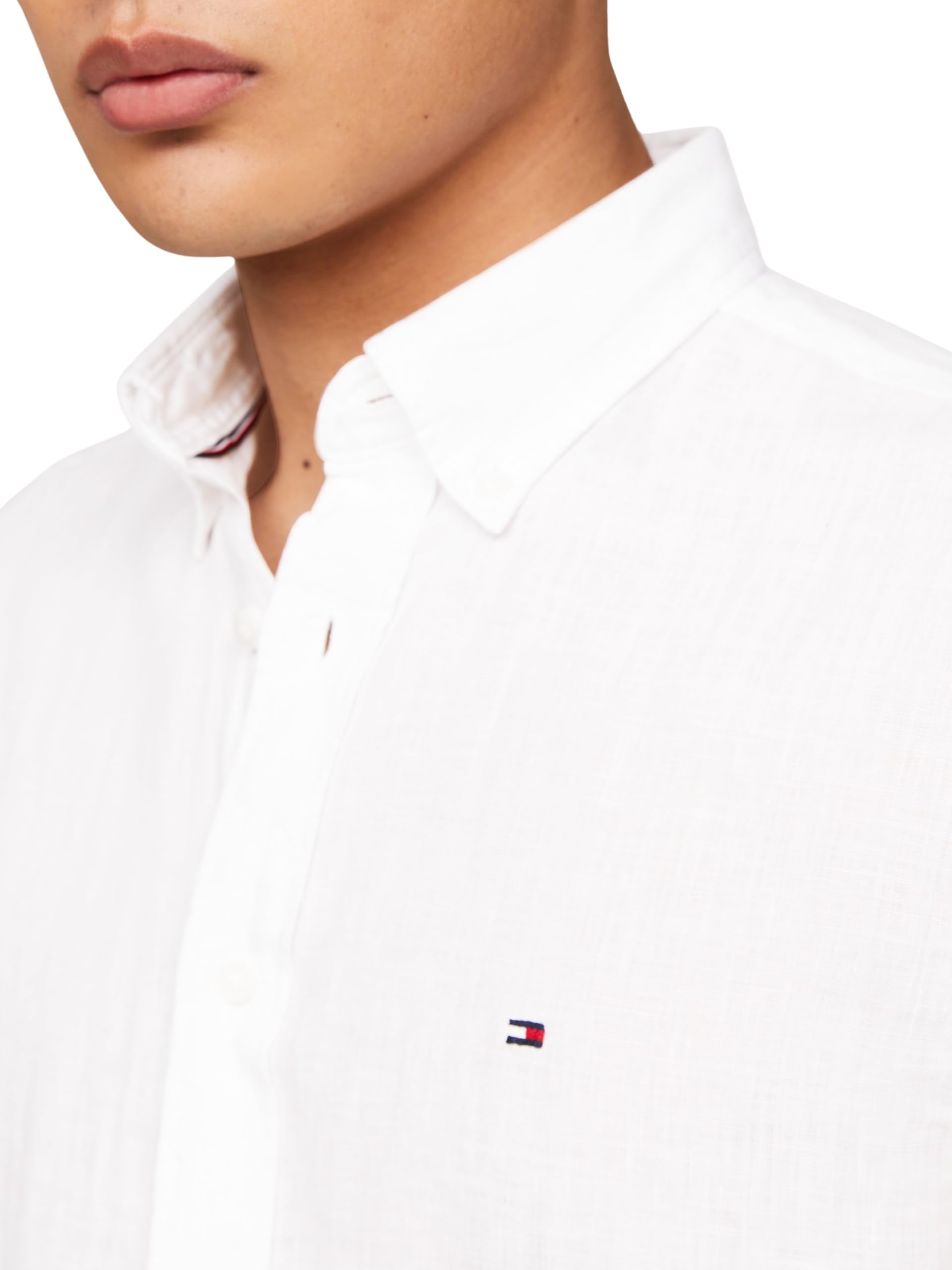 Tommy Hilfiger Pigment Dyed Linen RF Shirt S/S Mw0mw35207 Camisas Casuales Hombre (Pack de 1)