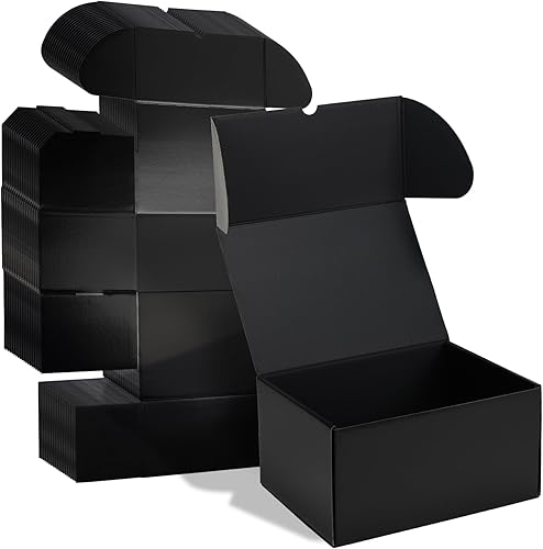 Miniatura 27 de ZBEIVAN Cajas de envío pequeñas negras de 8 x 6 x 4, 20 paquetes de cajas de cartón corrugado para embalaje de regalos de pequeñas empresas con tapas