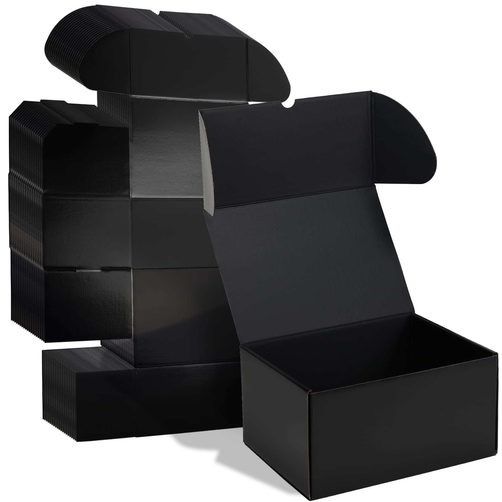 ZBEIVAN 10x7x5 Black Shipping Boxes Set of 20 Corrugated Cardboard Mailer Boxes for Packaging Small Business Mailing Gifts