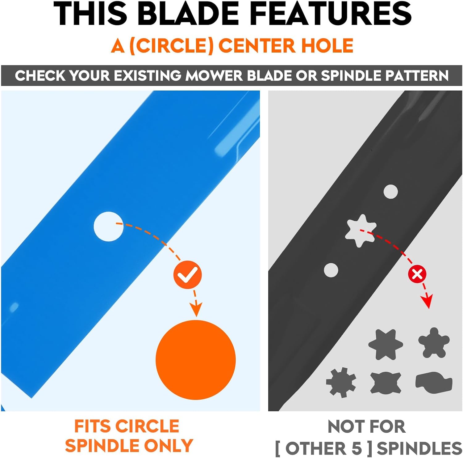 ILONPA 482877 48" Mulching Blades for Bad Boy ZT Elite Maverick HD CZT Revolt 48 Scag Tiger Cub Cheetah Freedom Z48 Hustler 795757 Fastrak Raptor SD 48 inch Deck Zero-Turn Mower 038-5000-00, Blue