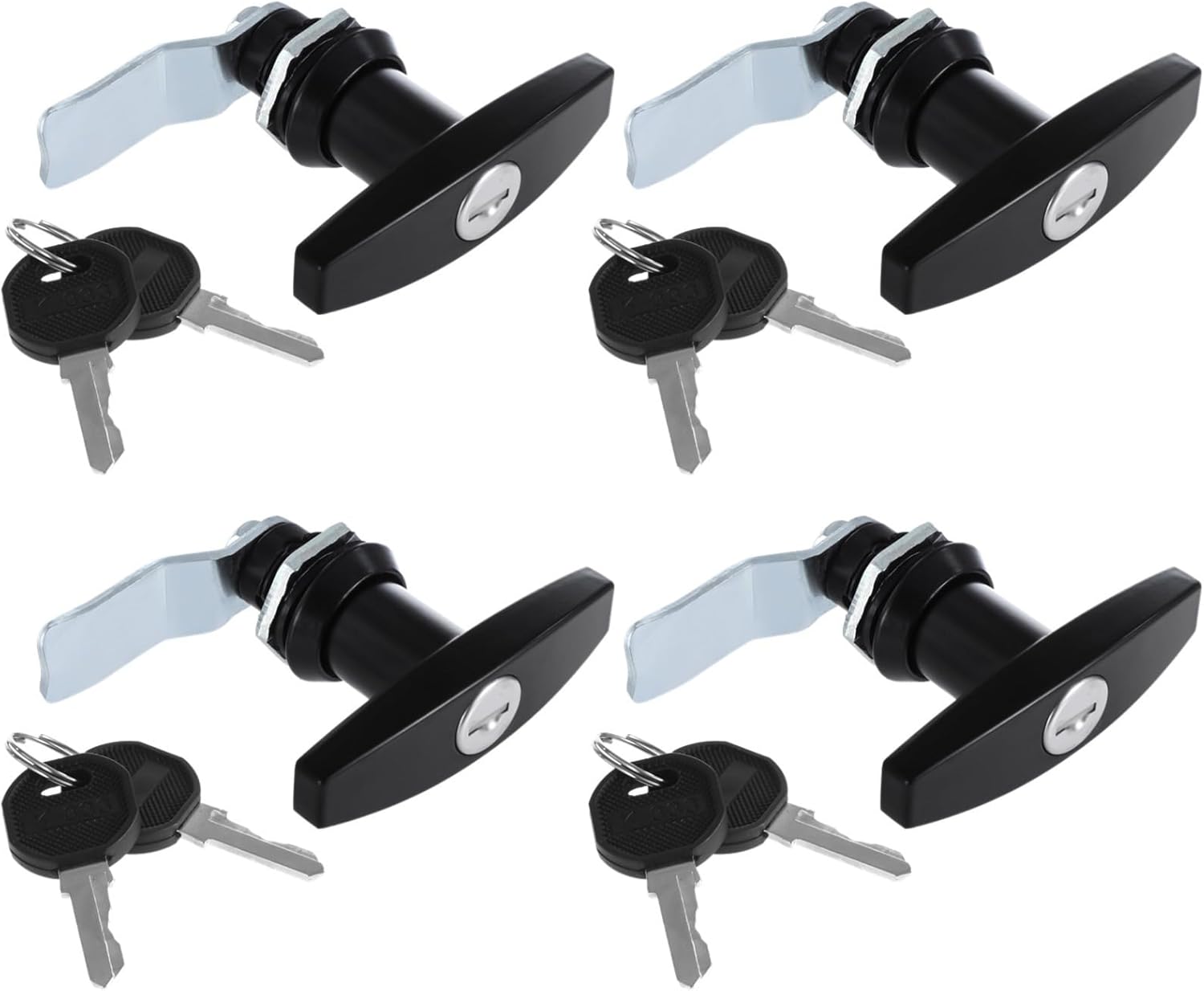 Generic Four Pcs T-Handle Locks, Drawer Latch Locks with Keys, Garage Door, Rv Truck Storage, Cabinet Letter-Box Locks for Campers, Trailers