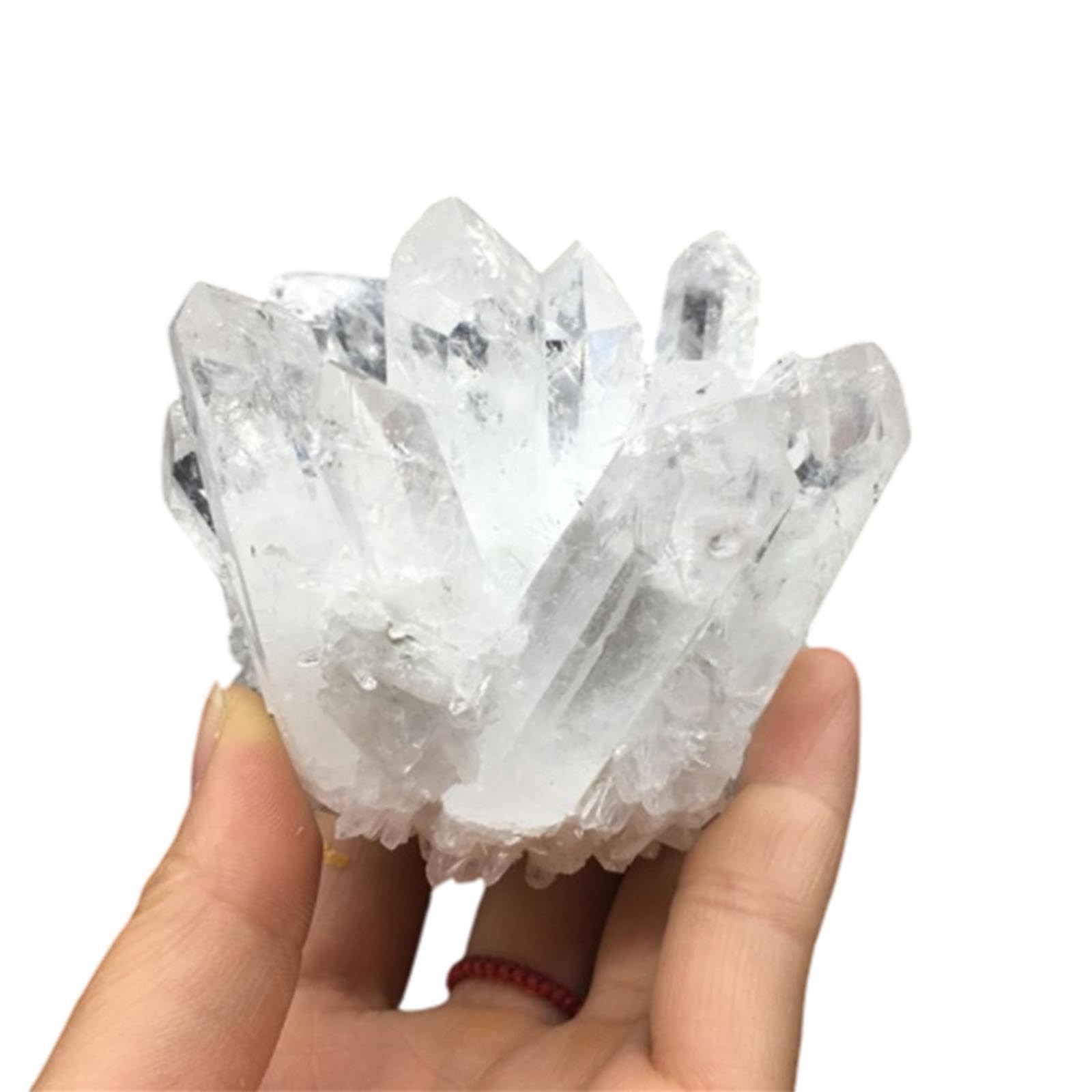 AUOQKQUT Rock Crystal Clear Quartz Crystal Cluster Gemstone Geode Irregular Crystal Cluster Ornament for Home Decoration,800-1000g