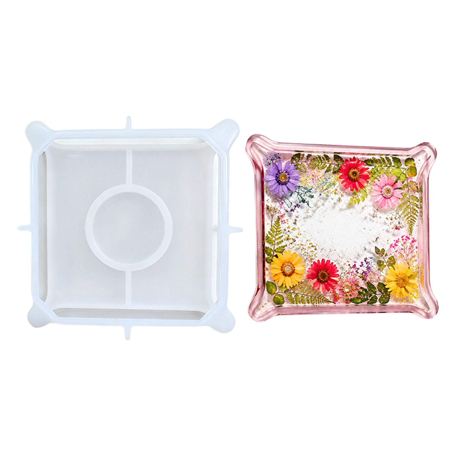 Mekalero Resin Tray Silicone Mold for Jewelry Organizer, Flexible Casting Mold for Decorative Epoxy and Decor Jewelry Tray Resin Molds Silicone