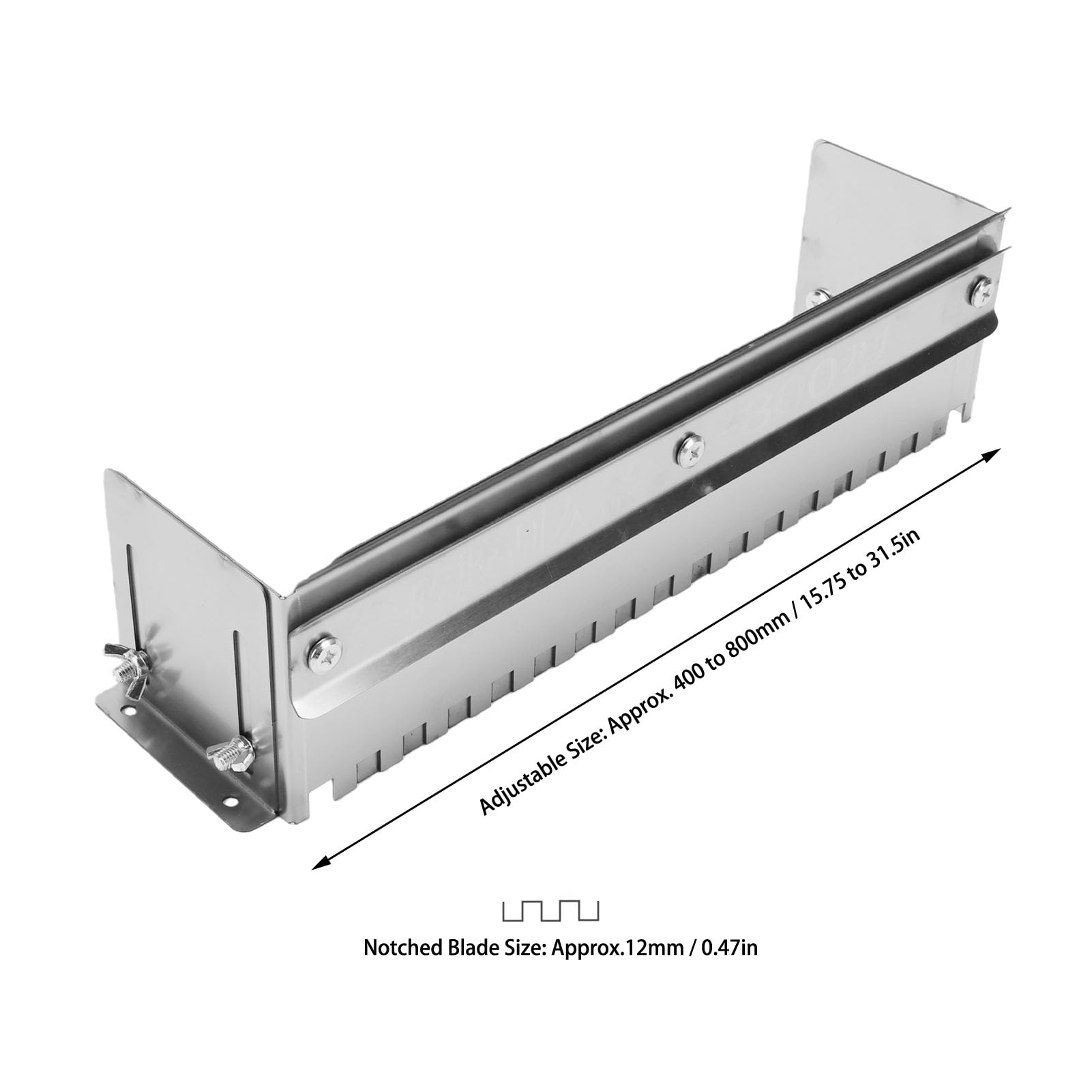 Fockety Truelle crantée réglable, 40 à 80 cm, en acier inoxydable, pour carrelage, sols, murs, cuisines et salles de bains. Ergonomique, rapide et précise pour l'application du ciment