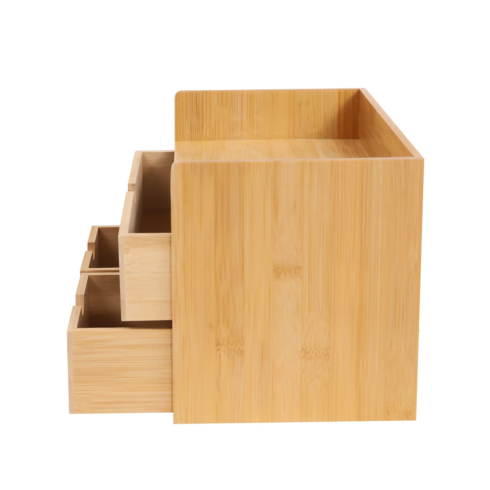 Bambus Schubladenbox Organizer Mit 3 Schubladen 34x20x18cm - Schreibtisch  Aufbewahrung