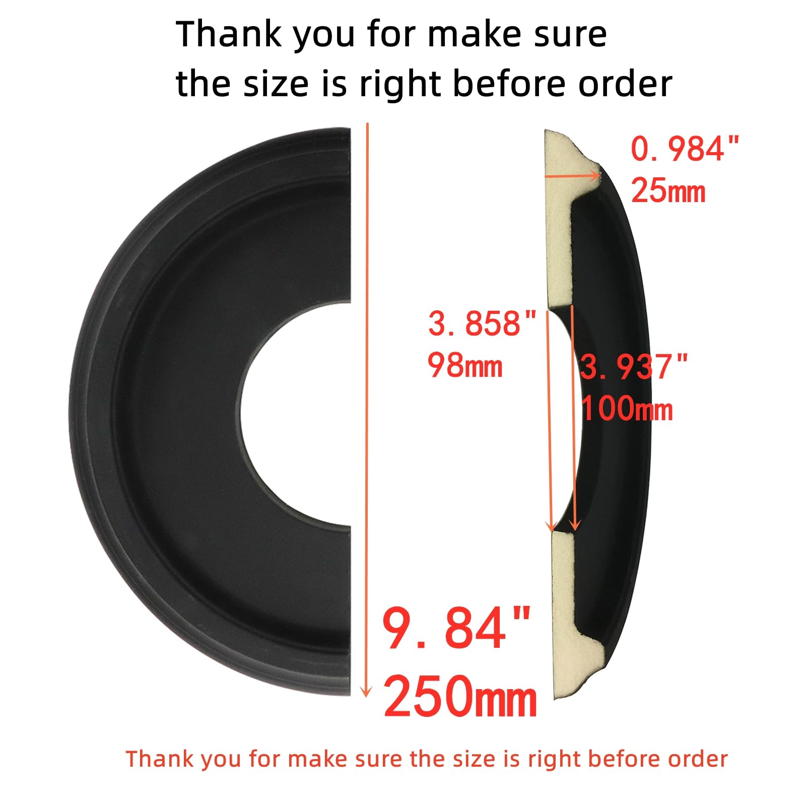 Black PU Ceiling Light Medallion, 2 Pairs, 9.84"OD x 3.8"ID — Amazon image 2