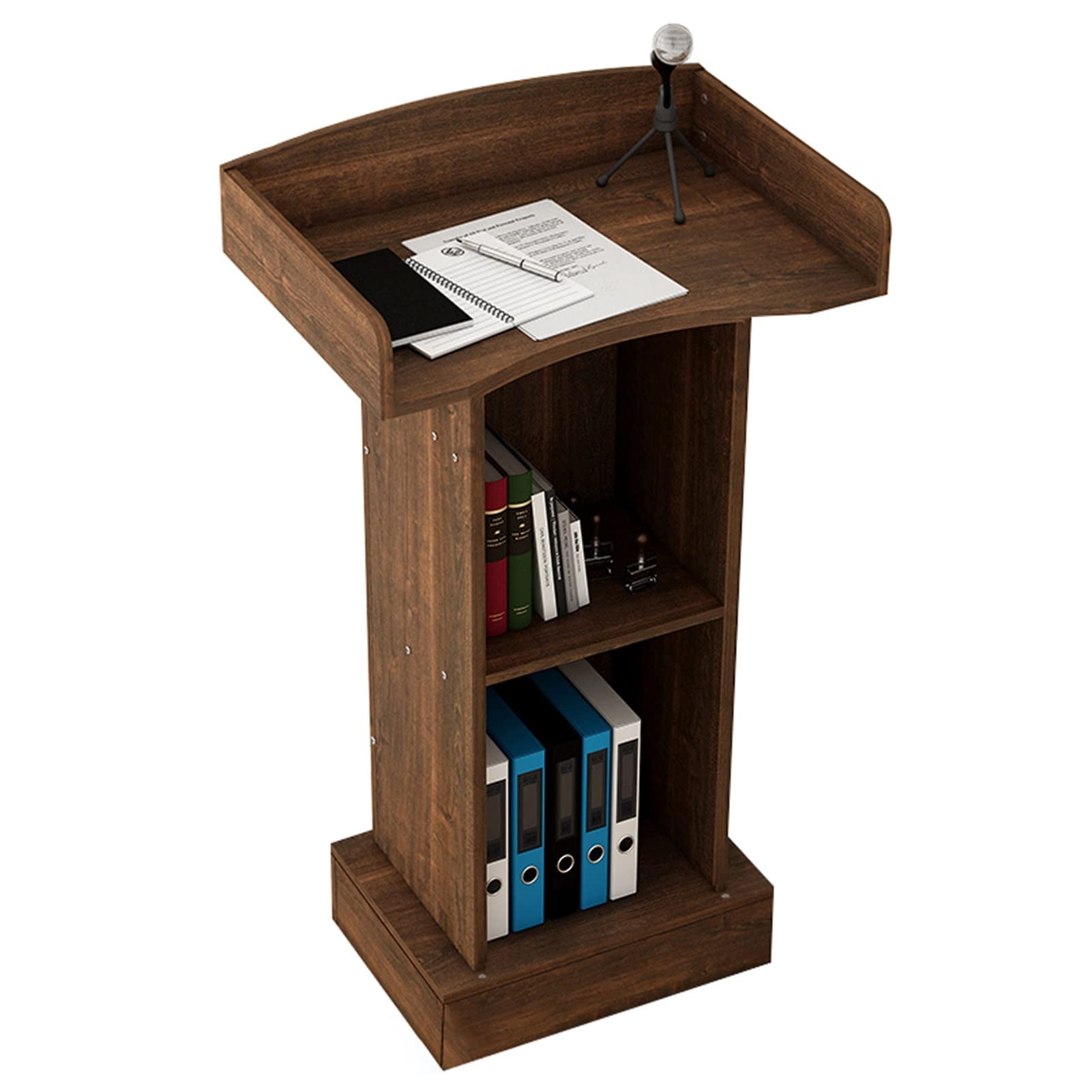 DUANHOZ Floor Lectern Podium Lectern Podium Stand Lectern Heavy Duty Lectern Podium Stand Stable Reception Desk Lectern Podium Speaking Lectern,Brown