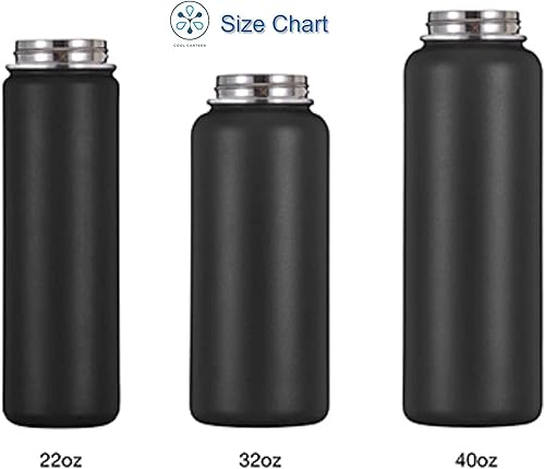 Miniatura 6 de Cool Canteen - Botella de agua aislada con tapa con popote (22 onzas, 32 onzas, 40 onzas) - Botella deportiva de acero inoxidable - Boca ancha de