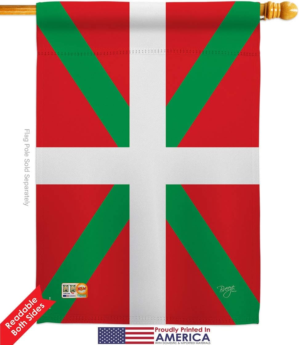 Nationality Basque House Flag Set Regional Nation International World Country Particular Area Small Decorative Gift Yard Banner Double-Sided Made In USA 28 X 40