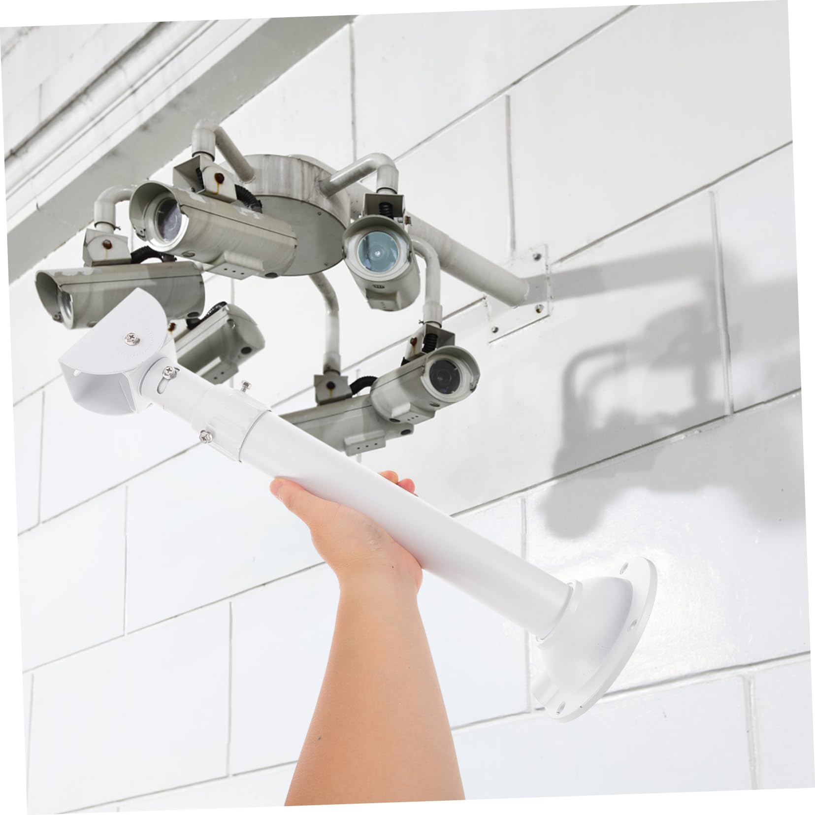 Lurrose Soporte Para Cámara De Seguridad Poste Ajustable 30-60 Cm De Aluminio Para Interior y Exterior Montaje Versátil Rotación Estable Resistente Para Vigilancia Hogares y Comercios Azul Metálico