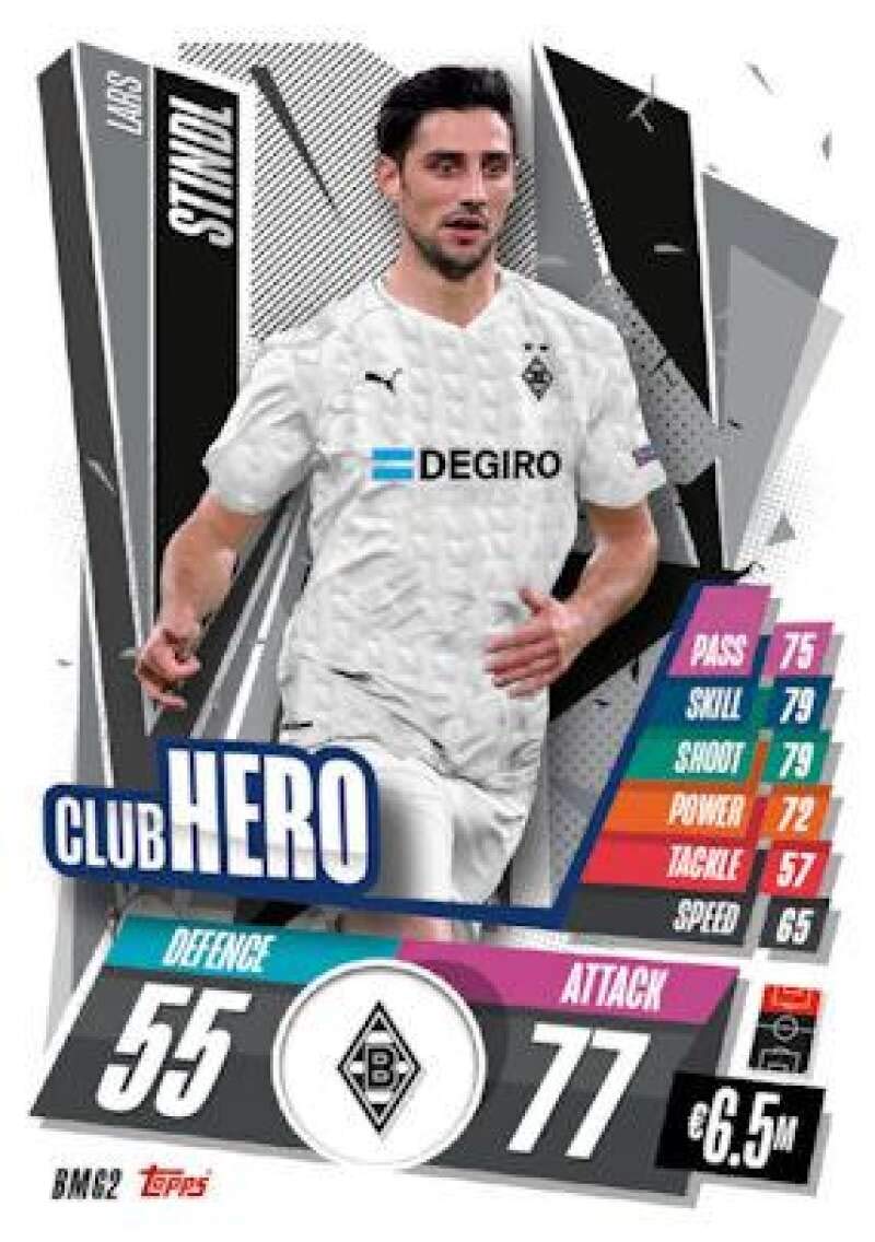 2020-21 Topps Match Attax UEFA Champions League UCL CCG #BMG2 Lars Stindl VfL Borussia Monchengladbach Official Collectible Card Game in Raw (NM Near Mint or Better) Condition