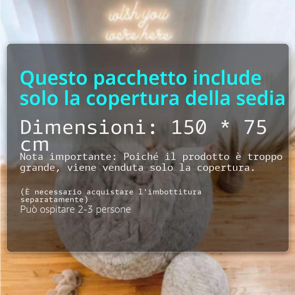 Leepesx Casa Spugna Letto Pouf Copertura della Sedia Doppia Balcone Grande Divano Rotondo Morbido Rivestimento Senza Riempimenti