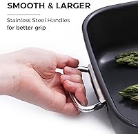 Vista 3 de HONGBAKE Sartén para lasaña antiadherente de 3 pulgadas de profundidad, sartén para hornear de 9x13, sartén rectangular para pastel de hoja, sartén