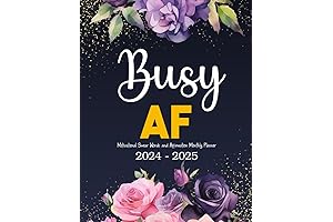 Busy AF Motivational Swear Words and Affirmation Monthly Planner 2024-2025