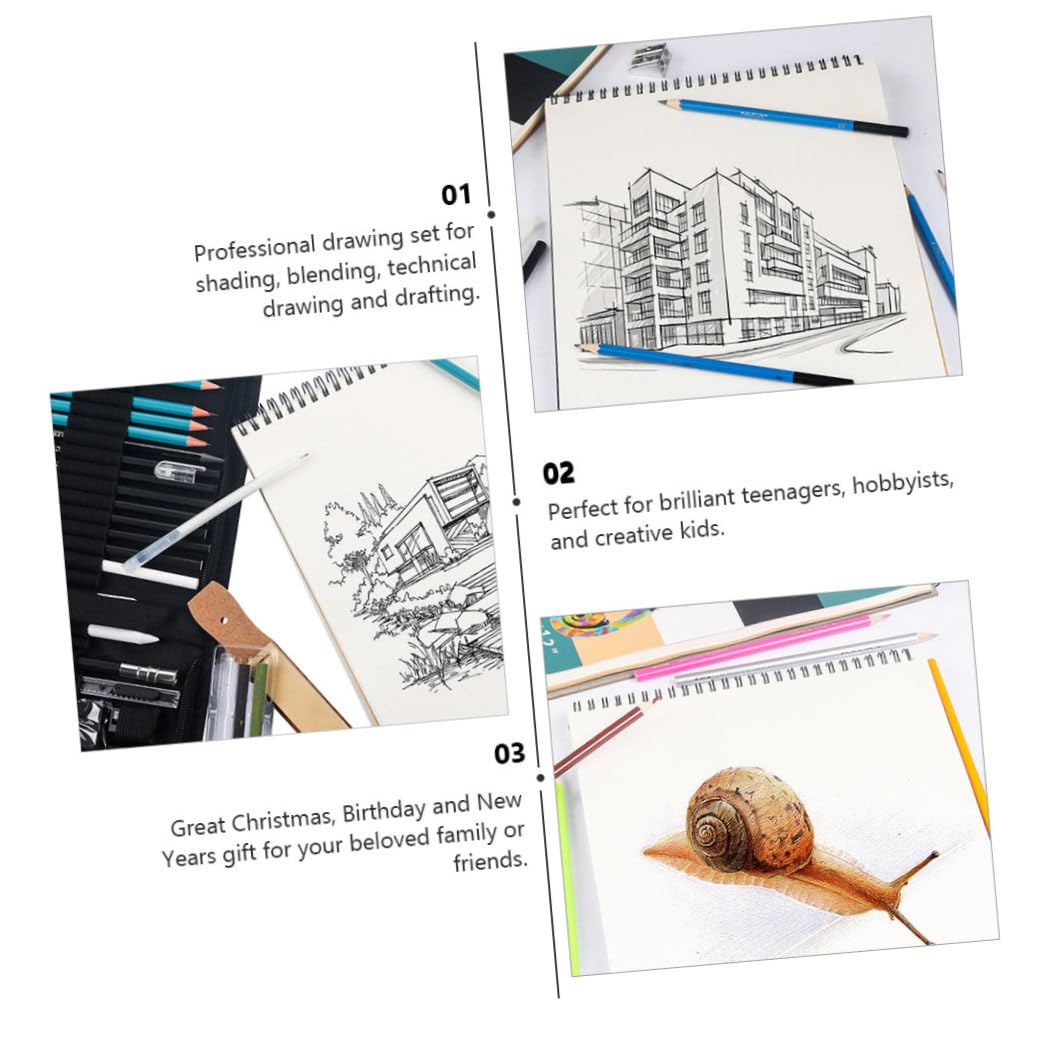 KONTONTY Ensemble De 50 Crayons À Dessin En Métal Pour Dessin Fusain Pour Artistes Étudiants Garçons Et Filles Livre De Et Crayons