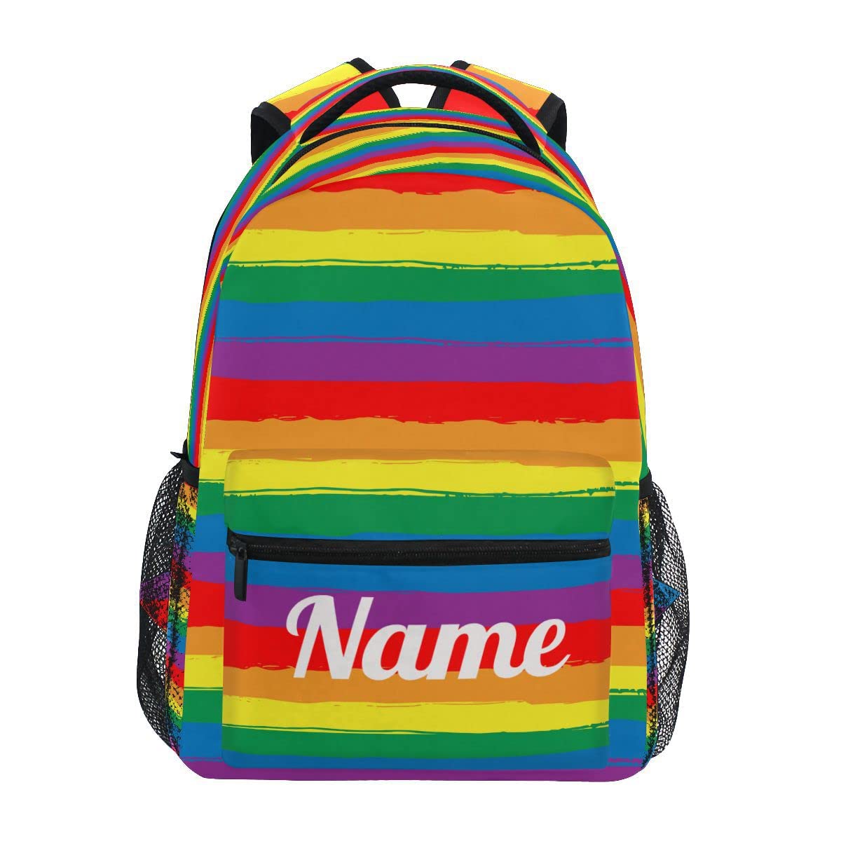 Custom1 - Mochila para niños con texto en inglés "Añade tu nombre", mochila para estudiantes primarias, bolsa para libros para niños y niñas, Personalizado9, talla única