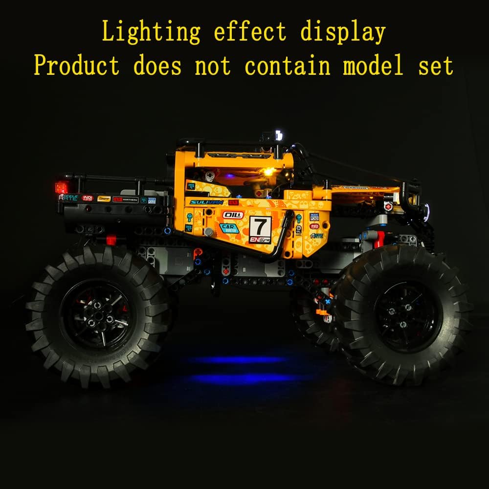 GEAMENT LED Light Kit Compatible with Lego 4X4-treme Off-Roader - Lighting Set for Powered UP 42099 Building Model (Model Set Not Included)