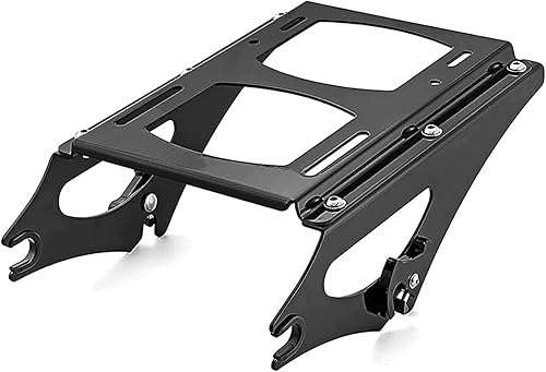 WeiSen Detachable Two-UP Tour Trunk Mount Rack Compatible with Harley Touring Road King Electra Street Road Glide 2009-2013 Gloss Black