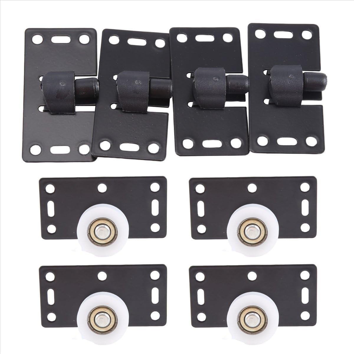 BPQiang 4Sets Sliding Door Wheels Rollers Pulleys Runners for Cupboard Wardrobe Cabinet Smoothly & Mute Nylon
