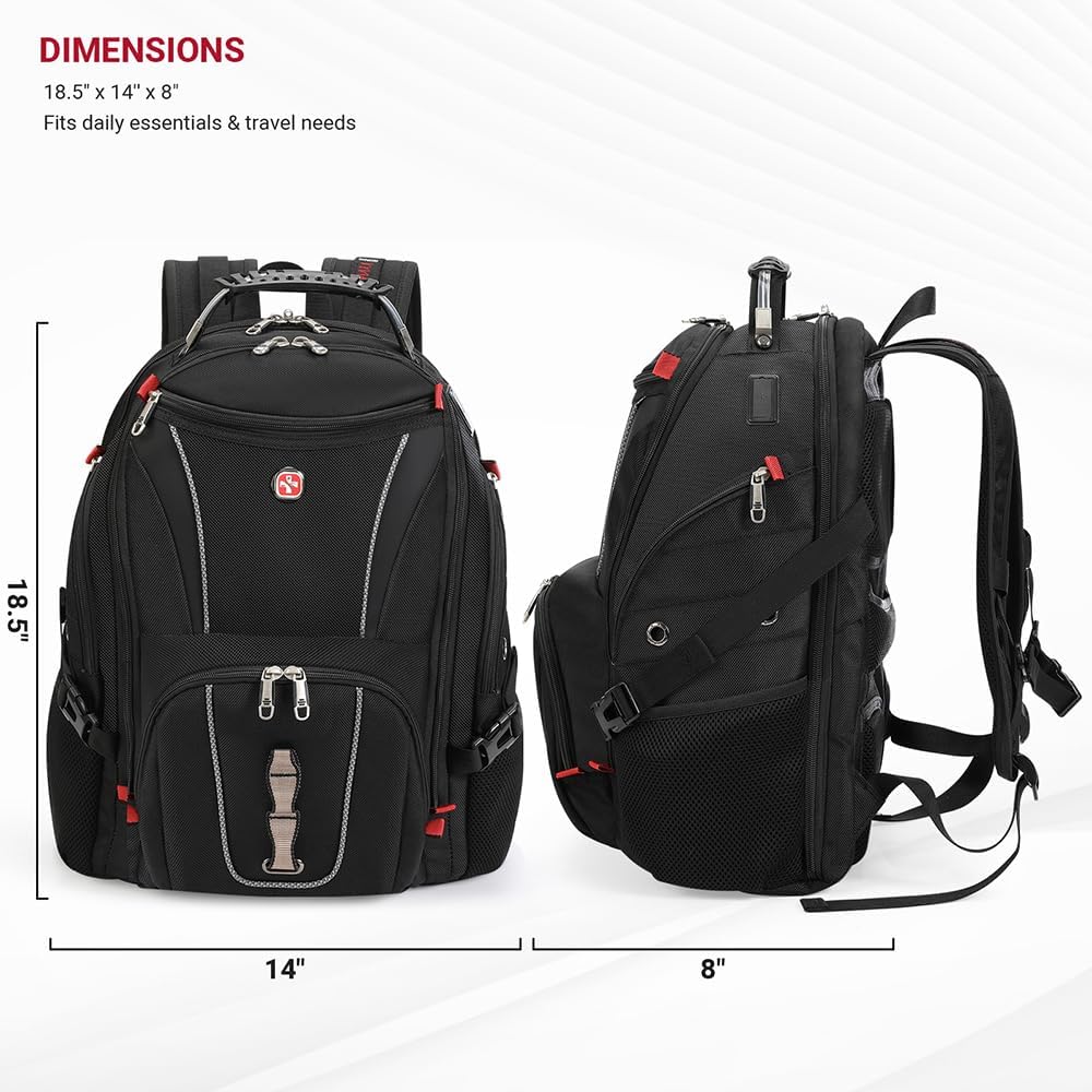 star cloud 17 Inch Travel Laptop Backpack,Business Tech Backpack with USB & Type-C Charging Port,180°TSA Friendly Travel College Work Backpack with Multiple Organizer Pockets for Men