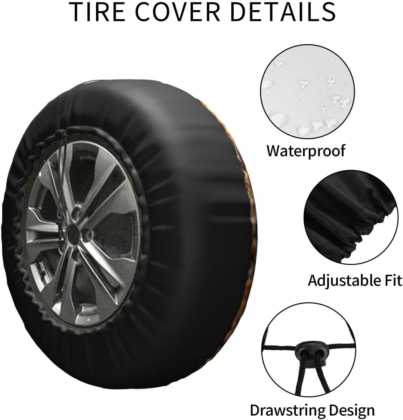 Tasty Pizza Print Tire Cover Universal Spare Wheel for Trailer Rv SUV Truck Camper Travel Accessories