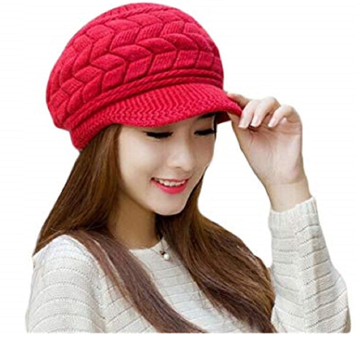 Woollen Warm Snow Proof Soft Air Proof Beanie Cap for Girls, Women and Ladies (Red, Free Size)-image-28