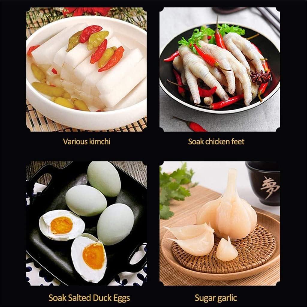 Traditional Chinese Porcelain Pickle Jar,Ceramic Fermentation Crock Pickling Pot,Ceramic Fermenting Jar with Water Seal Airlock Lid Stoneware Fermenter for Kimchi Sa 4KG