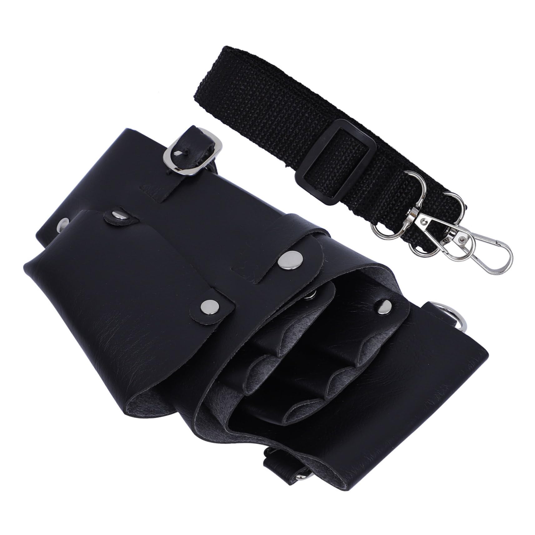 SAFIGLE 1Pc Belt Barber Shears Tool Bag Handmade Black Waist Hairdressing Pouch for Scissors Accessories Multi Purpose Durable PU Holder