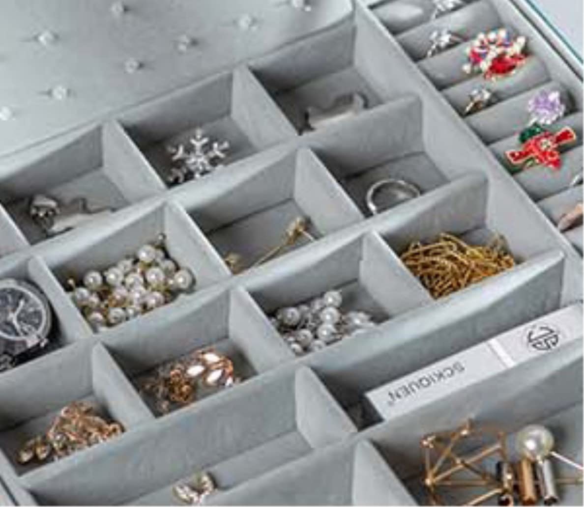 Caja De Joyería Joyero de Viaje de Cuero PU de Lujo, Organizador de Doble Capa, Vitrina para niñas y Mujeres, Almacenamiento de Anillos de Regalo Organizador De Joyas(Pink)