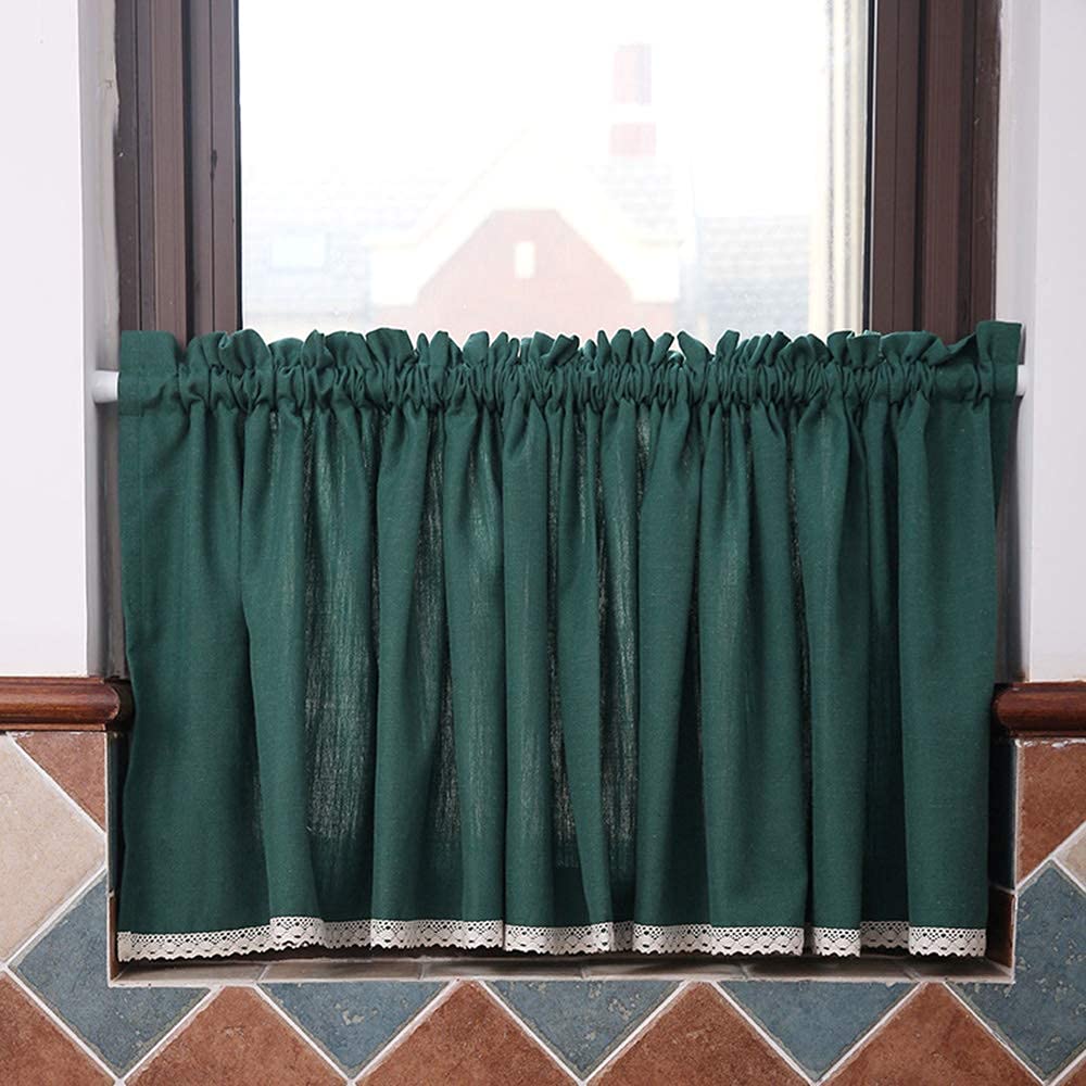 Amazon|ハーフカーテンキッチンウィンドウカーテンコットンボイル