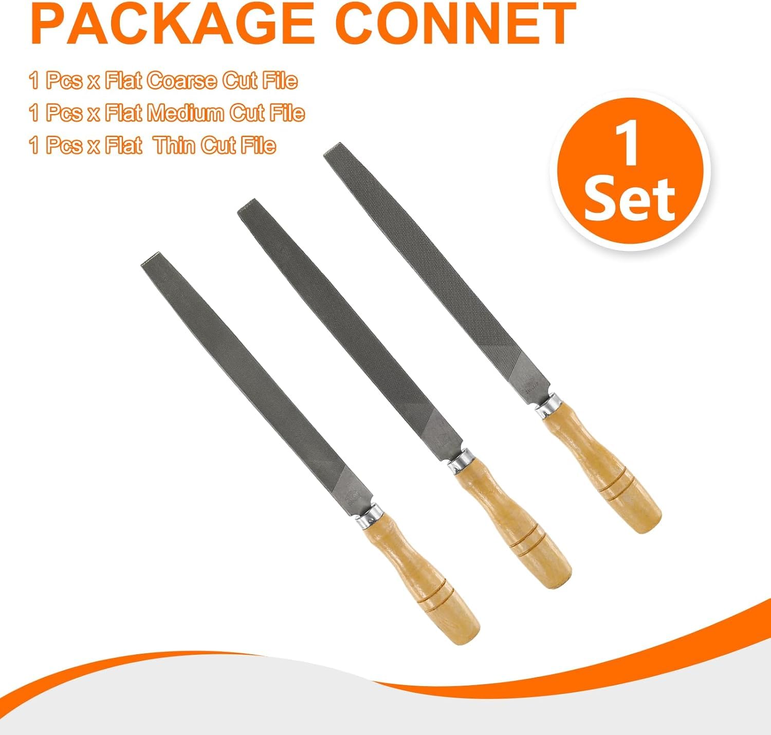 Juego De 3 Limas De Escofina De Doble Corte De 8 Pulgadas - Limas Manuales De Acero De Alto Carbono con Mango De Madera para Desbarbar, Dar Forma Y Alisar Metal Y Madera. 12