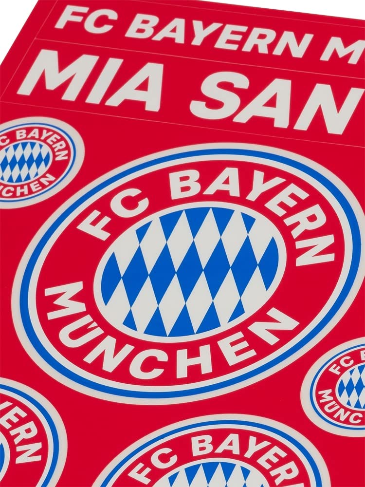 FC Bayern München Lot de 2 cartes autocollantes – Inscription & logo – 21 autocollants individuels FCB