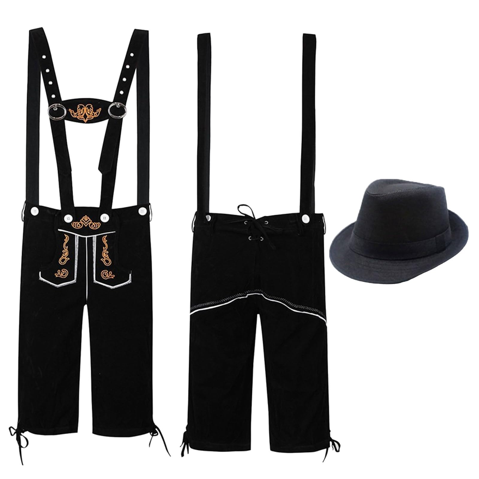 Generisch Trajes étnicos masculinos tradicionales Oktoberfest Peto Mono Sombrero de dos piezas