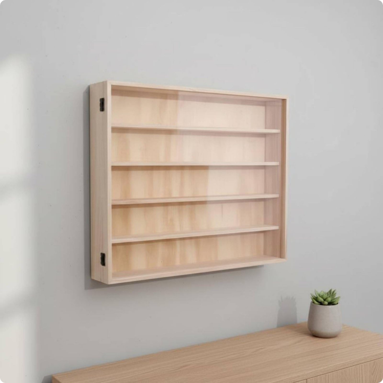 Modellauto-Vitrine Massivholz Holzmodellauto-Vitrine Mehrfächer Spielzeug-Organizer für Sammelzimmer, Wohnzimmer