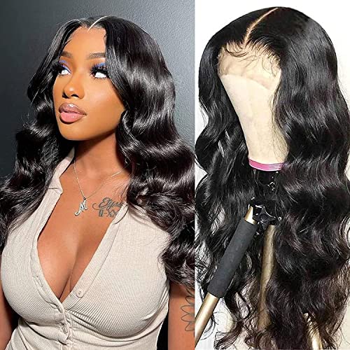 RONTAYA Body Wave Lace Front Wigs Human Hair 13x4 HD Transprent Lace Front Wigs Pre Plucked with Baby Hair 180% Density Lace Frontal Human Hair Wigs for Black Women with Natural Hairline…
