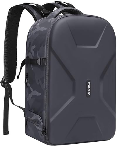 MOSISO Mochila para cámara, DSLR/SLR/sin espejo, bolsa de cámara de fotografía, funda rígida impermeable de camuflaje con soporte para trípode y