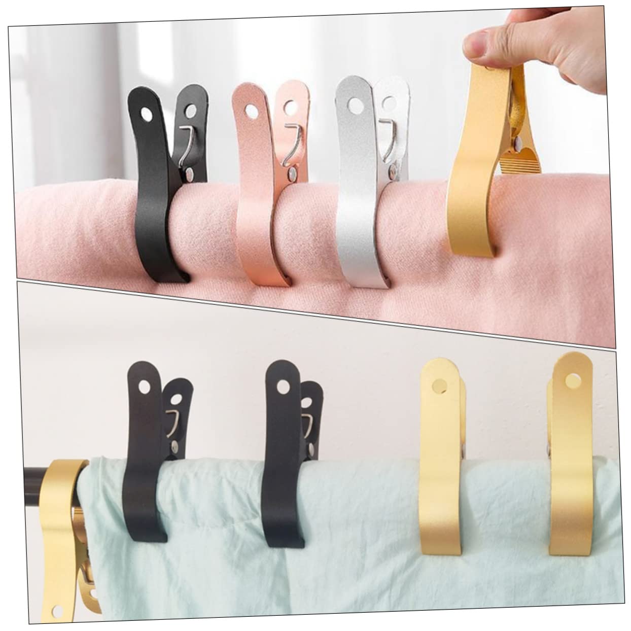 MAGICLULU 6 Pz Molletta Antivento Calzini Da Esterno Mollette Pesanti Clip Per Vestiti Sedie All'aperto Fermagli Per Bucato Metallo Lavanderia Lega Di Alluminio Vacanza