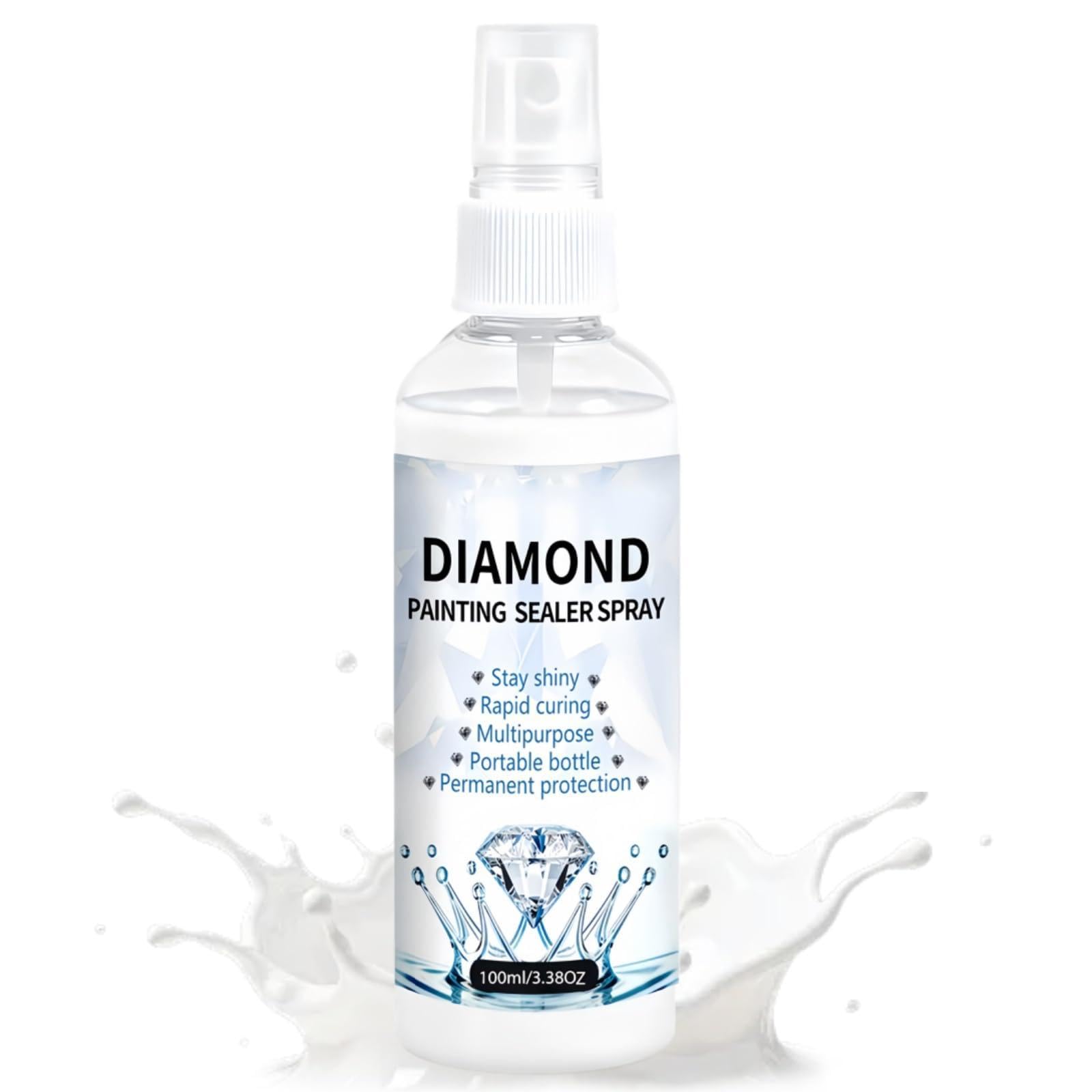 100ml Diamond Art Sealer Spray,Lightweight Safe Clear Coating Spray,Clear Acrylic Sealer & Fixative Spray for Diamond Painting,Diamond Art Accessories & Tools,Strong Seal for Diamond Art Kit