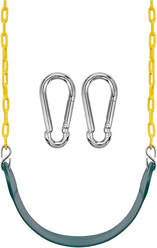 Sorbus Asiento de columpio resistente de color verde con cadena resistente a la oxidación de 66 pulgadas, accesorios de repuesto con ganchos a