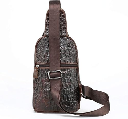 Miniatura 3 de Mochila estilo bandolera de piel para hombres y mujeres bandolera de hombro al pecho mochila de uso diario para viajes al aire libre campamento