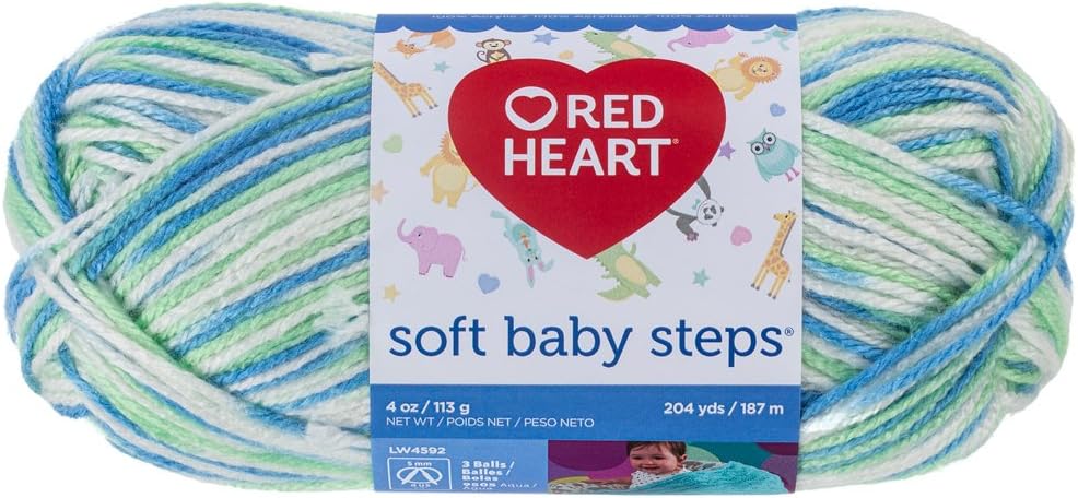 Red Heart Soft Baby Steps Yarn, Puppy Print