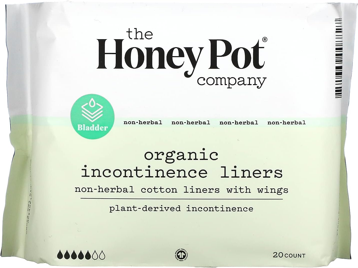 Organic Cotton Cover NonHerbal Incontinence Pantiliners