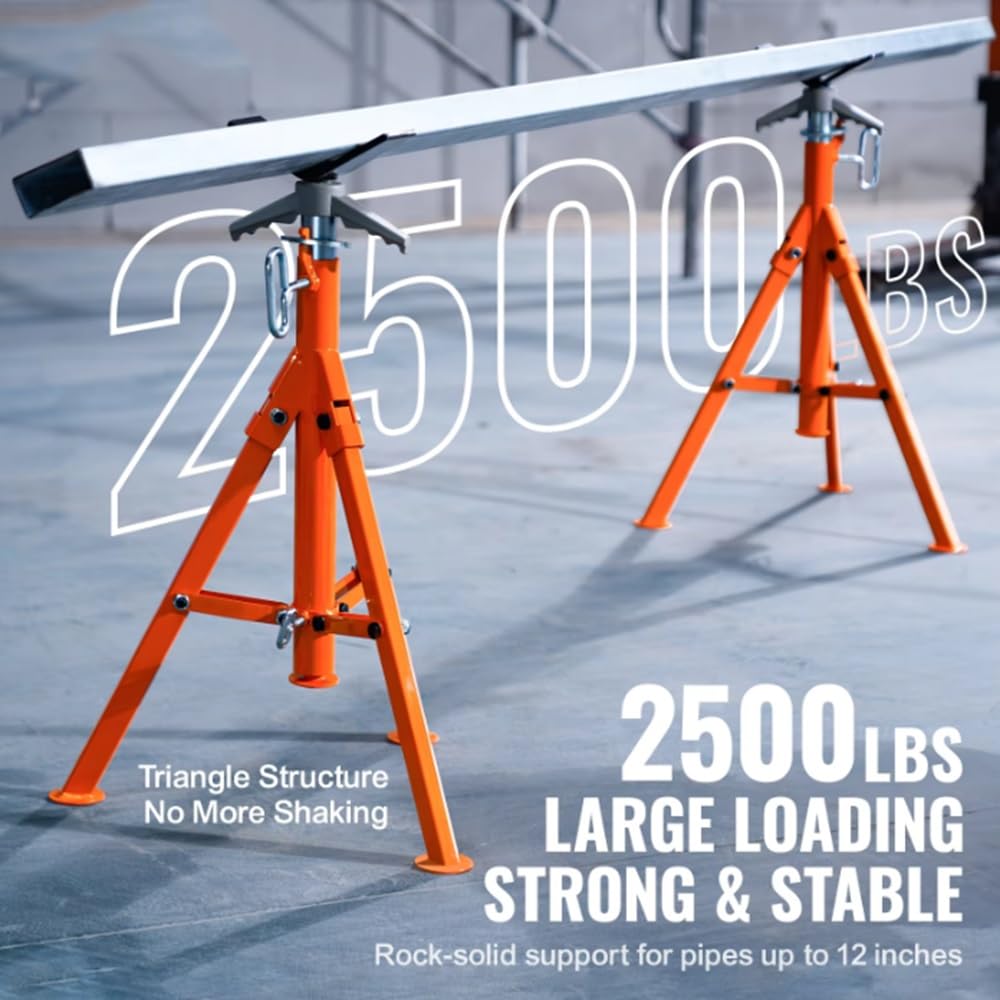 Ständer, 2500 Lb Hochleistungs-Rohrheberständer 27,2-52 Höhenverstellbarer V-Kopf-Rohrständer Stahl-Klappständer