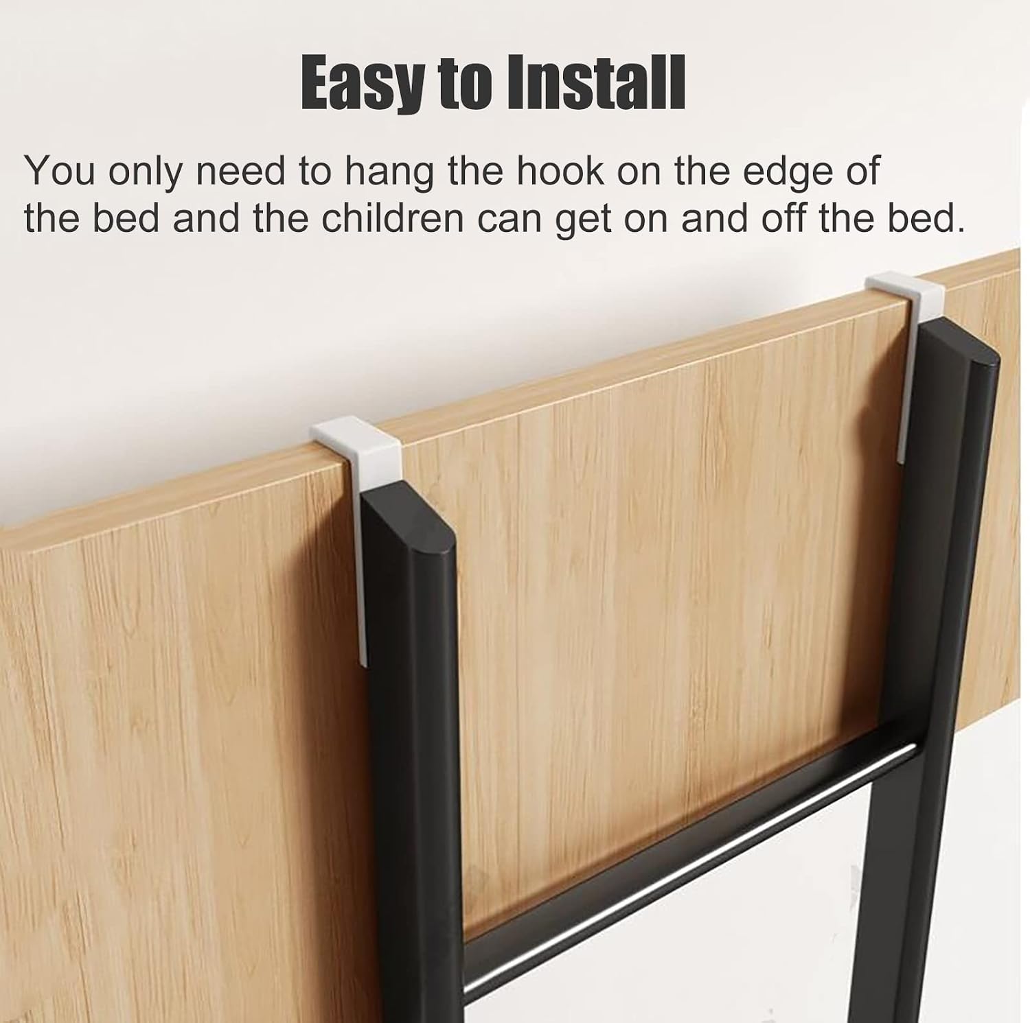 Universal Adjustable Metal Bunk Bed Ladder Only,RV Dormitory Bedroom Apartments Use,Hanging Ladder for Kids Adults,4/5 Steps Ladder,Load 150kg (Color:Black,Size:116cm/45.7