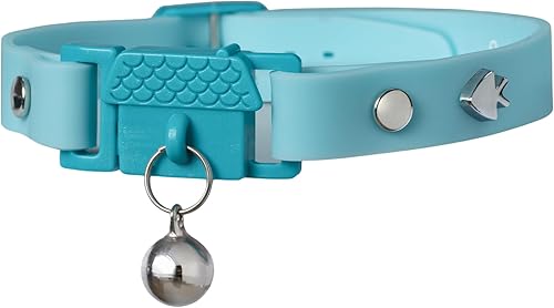 Kittyrama Collar de gato Aqua con campana, ganador del premio, aprobado por veterinarios, liberación rápida, ligero y cómodo