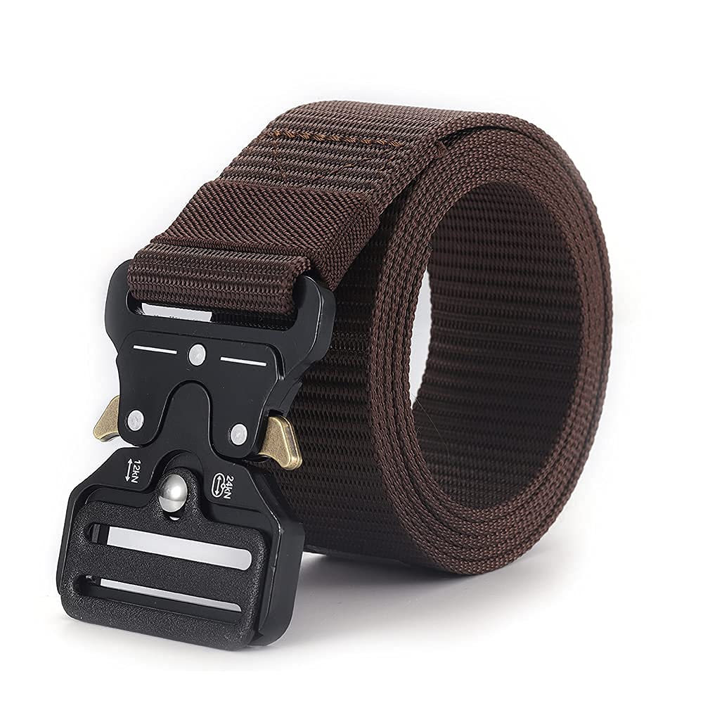 "N/A"Men's Tactical Belt for Men Heavy Duty Canvas Outdoor Webbing Belt Adjustable Belt with Metal Buckle Enclosed in an Elegant Gift Box